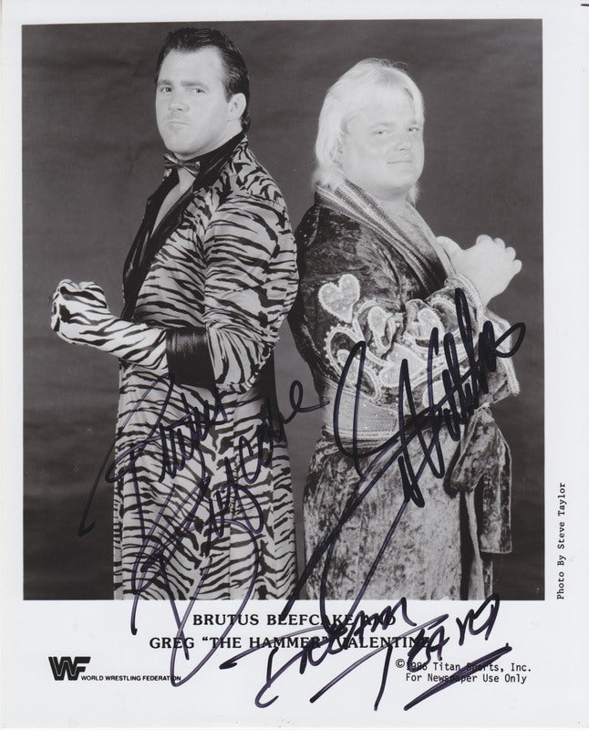 1986 Brutus Beefcake Greg Valentine (signed) PWcatalog