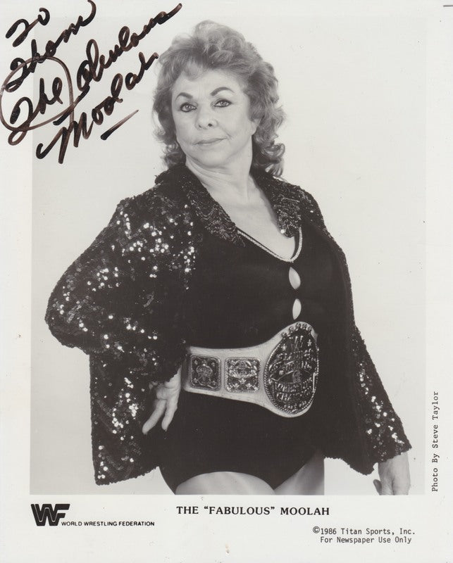 1986 WWF LADIES CHAMPION Fabulous Moolah (signed) PWcatalog