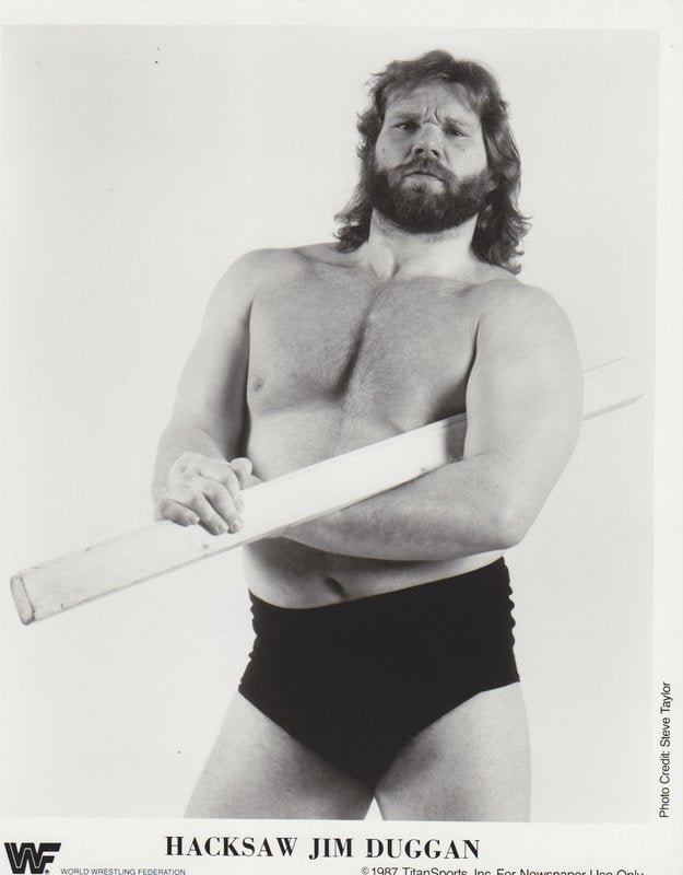 1987 Hacksaw Jim Duggan (debut promo) PWcatalog