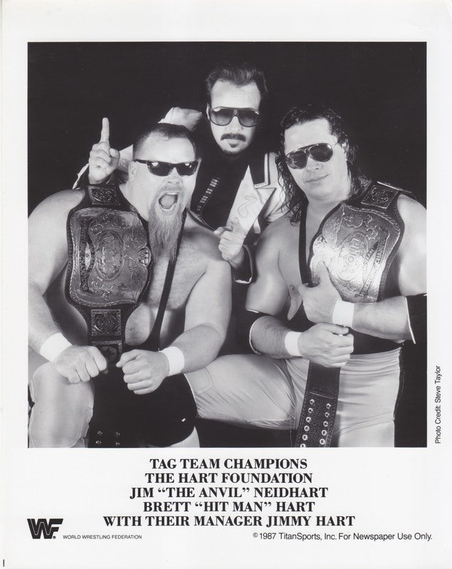 1987 WWF TAG CHAMPIONS Hart Foundation w/Jimmy Hart PWcatalog