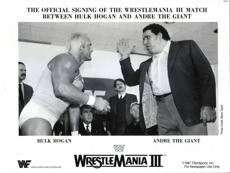 1987 Hulk Hogan/ Andre the Giant Contract signing Wrestlemania 3 PWcatalog