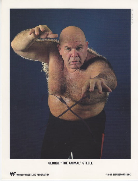 1987 George "The Animal" Steele (signed w/"X") color PWcatalog