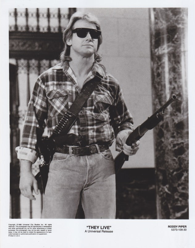 1988 Roddy Piper "They Live" publicity photo b/w PW Catalog