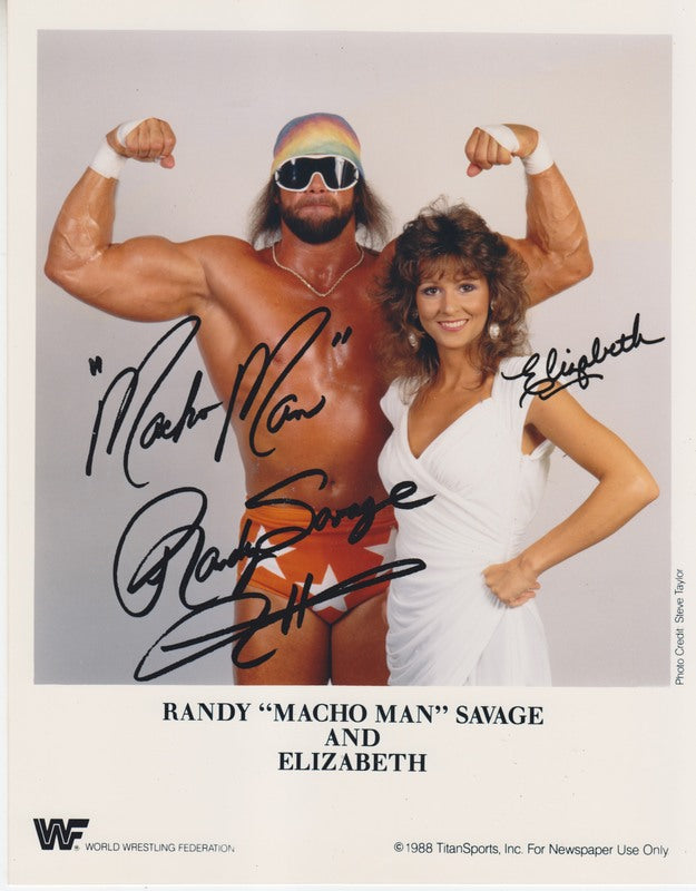 1988 Macho Man Randy Savage Elizabeth 8x10 (facsimile autos) PWcatalog