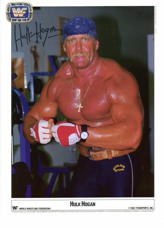 1989 Hulk Hogan fan club color (pre-printed autograph) PWcatalog