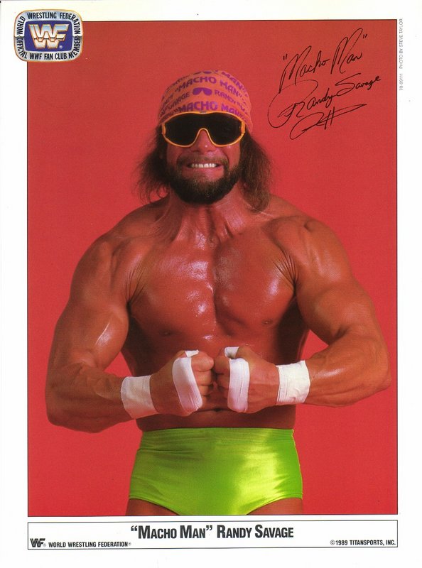 1989 Macho Man Randy Savage Fan Club color (pre-printed autograph) PWcatalog