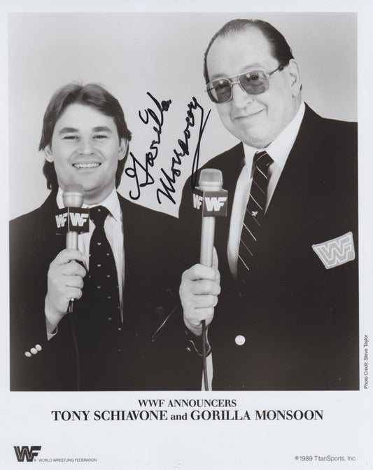 1989 Tony Schiavone Gorilla Monsoon (signed) PWcatalog