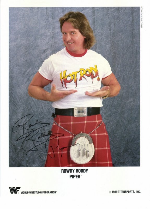 1989 Rowdy Roddy Piper (pre-printed autograph) color PWcatalog