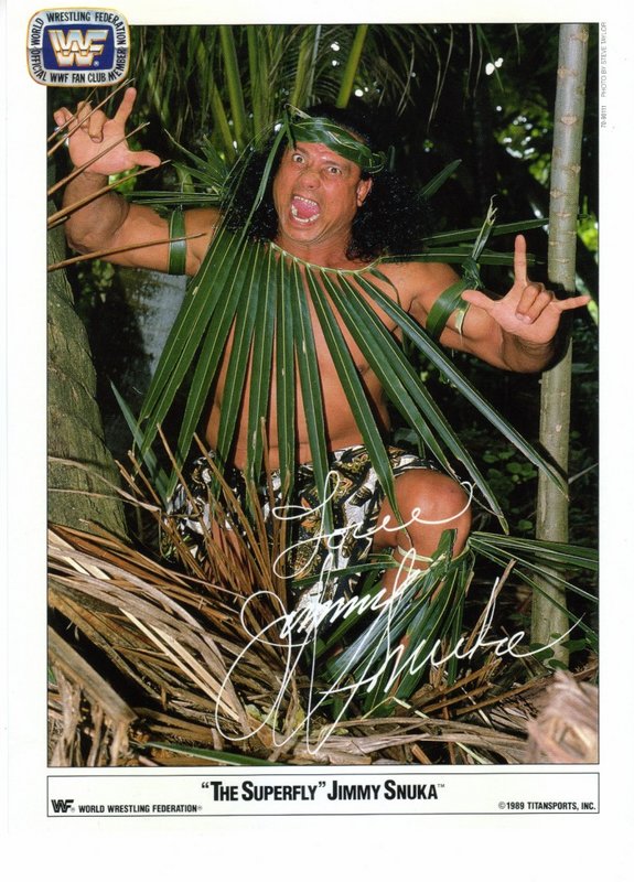 1989 Superfly Jimmy Snuka fan club color (pre-printed autograph) PWcatalog