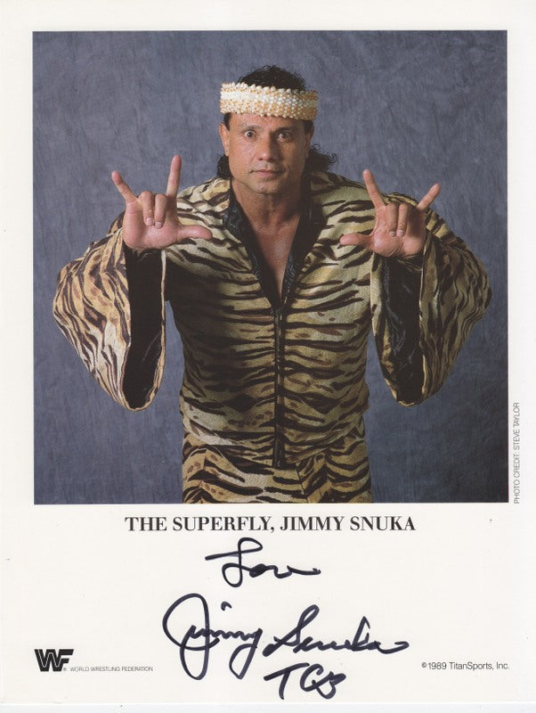1989 Superfly Jimmy Snuka (signed) color PWcatalog