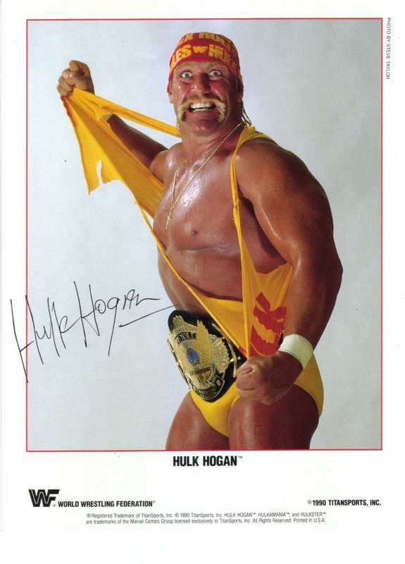 1990 WWF CHAMPION Hulk Hogan color (pre-printed autograph) PWcatalog
