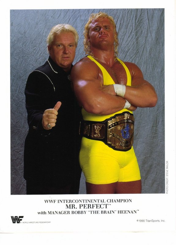 1990 WWF IC CHAMPION Mr. Perfect Bobby Heenan color PWcatalog