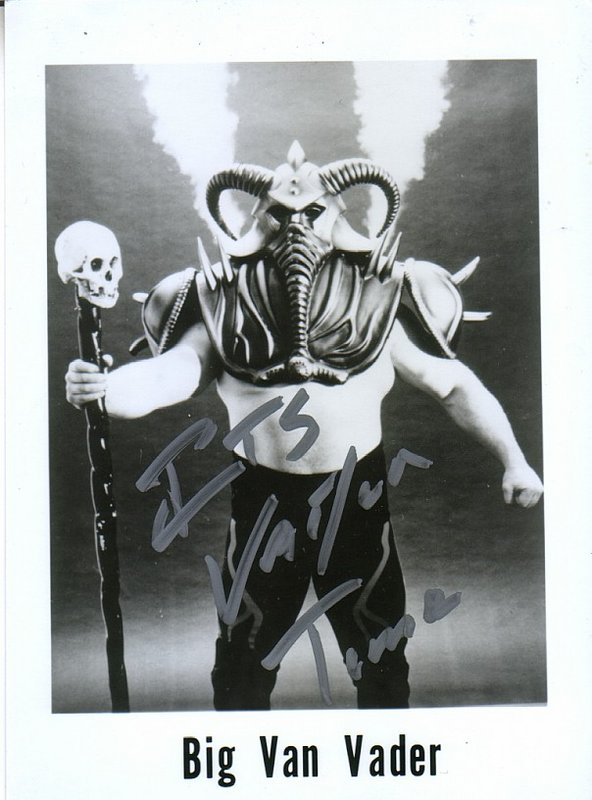 WCW Big Van Vader (signed) vintage 5x7 PW Catalog