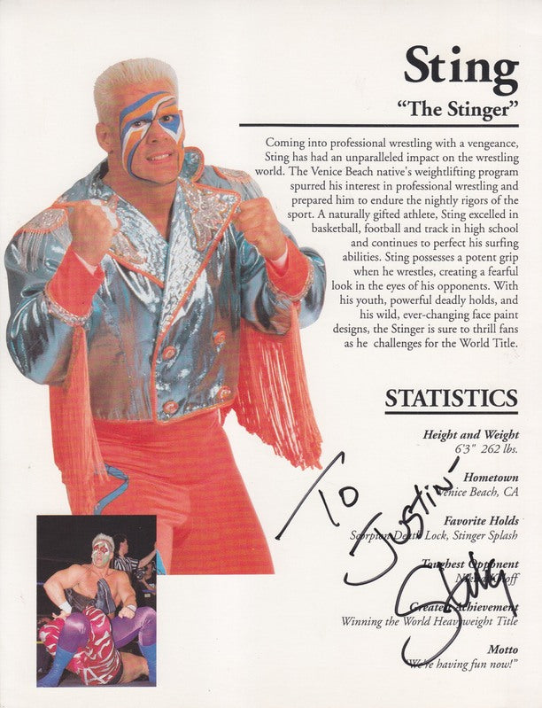 WCW Sting (signed) 8.5x11 PW Catalog