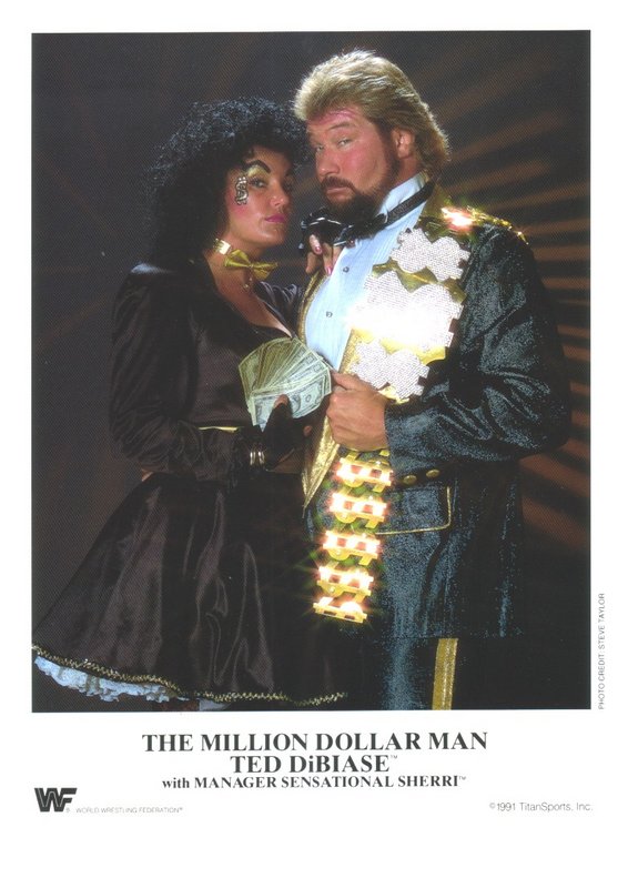 1991 Million Dollar Man Ted Dibiase Sensational Sherri color PWcatalog