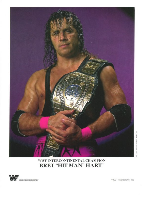 1991 WWF IC CHAMPION Bret "Hitman" Hart color PWcatalog