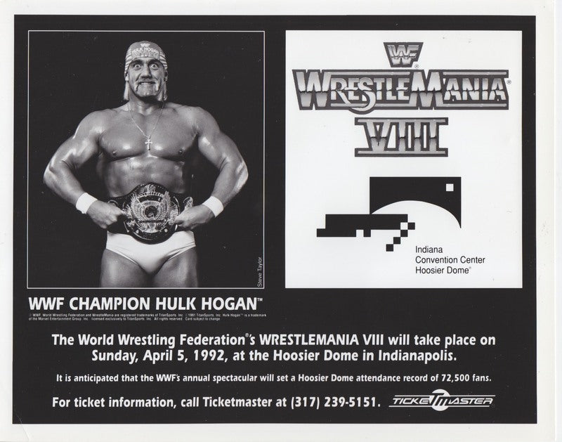 1992 Wrestlemania 8 Hulk Hogan PWcatalog