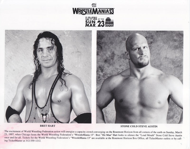 1997 WRESTLEMANIA 13 Bret Hart vs. Stone Cold Steve Austin PWcatalog