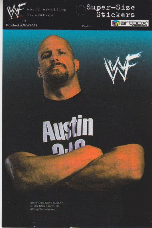 1998 Artbox WWF Super-Size sticker set (5) approx 2017 value:$25 PW Catalog