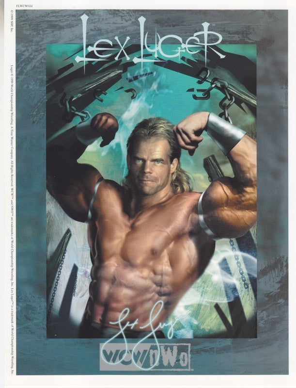 1999 WCW Lex Luger 6.5x8.5 promo color PW Catalog