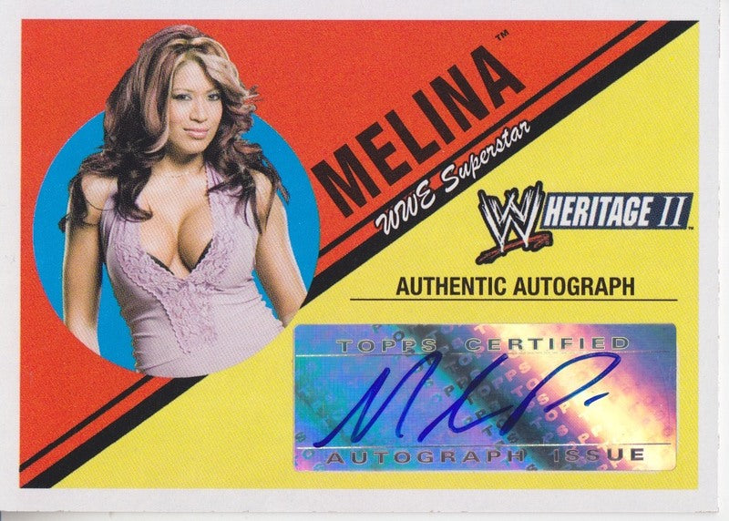 2006 Topps WWE Heritage II Melina Autograph 2017 approx value:$20 PW Catalog