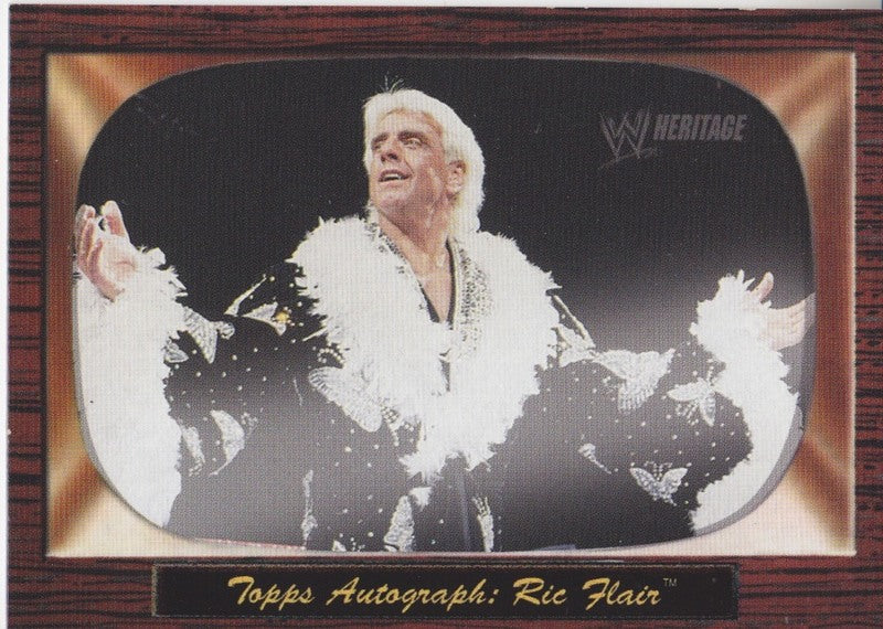 2005 Topps WWE Heritage Ric Flair unreleased/ unsigned card 2017 approx value:$50 PW Catalog