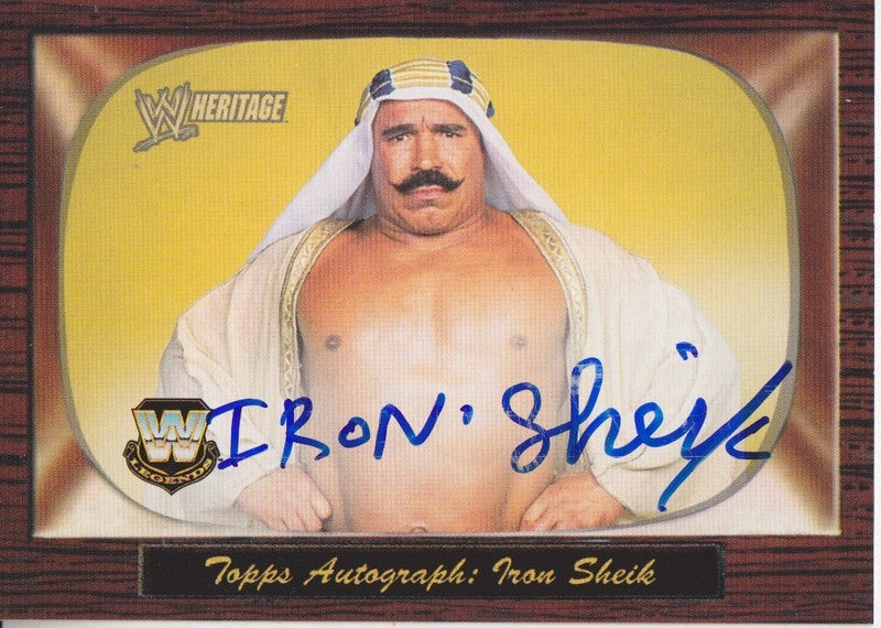 2005 Topps WWE Heritage Iron Sheik Autograph 2017 approx value:$25 PW Catalog