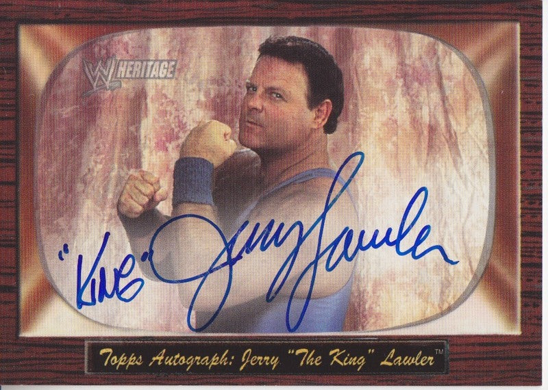 2005 Topps WWE Heritage Jerry Lawler Autograph 2017 approx value:$50 PW Catalog