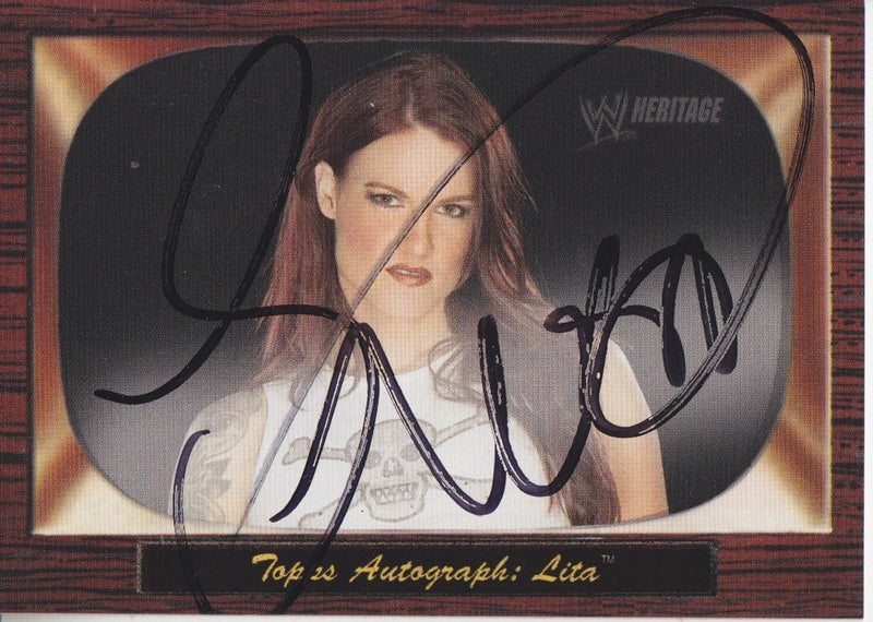 2005 Topps WWE Heritage Lita Autograph 2017 approx value:$40 PW Catalog