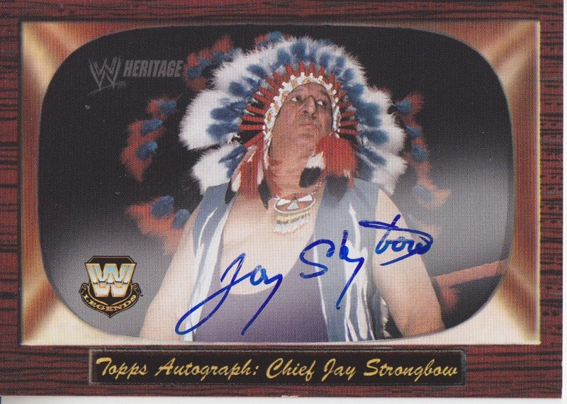 2005 Topps WWE Heritage Jay Strongbow Autograph 2017 approx value:$20 PW Catalog