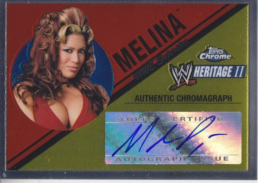 2007 Topps Chrome WWE Heritage II Melina Autograph 2017 approx value:$20 PW Catalog