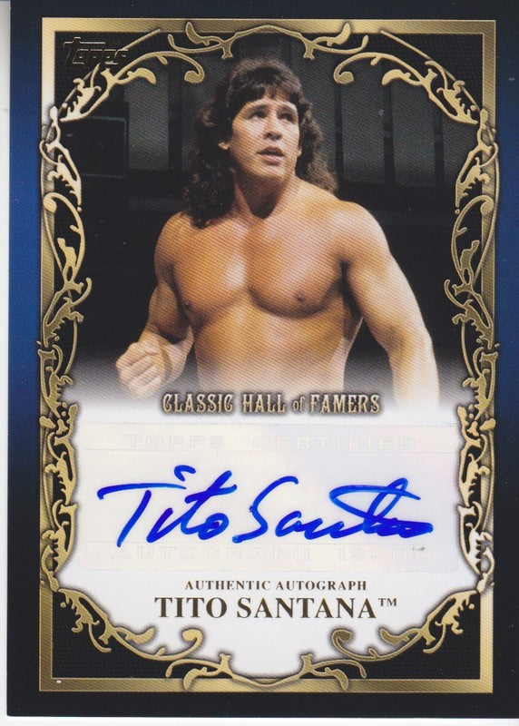 2012 Topps WWE Classic Hall of Famers 2017 approx value:$20 Tito Santana Autograph PW Catalog