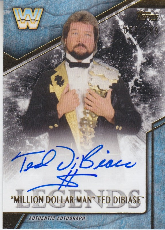 2017 Topps WWE Legends Ted Dibiase auto 2018 approx value:$15 PW Catalog