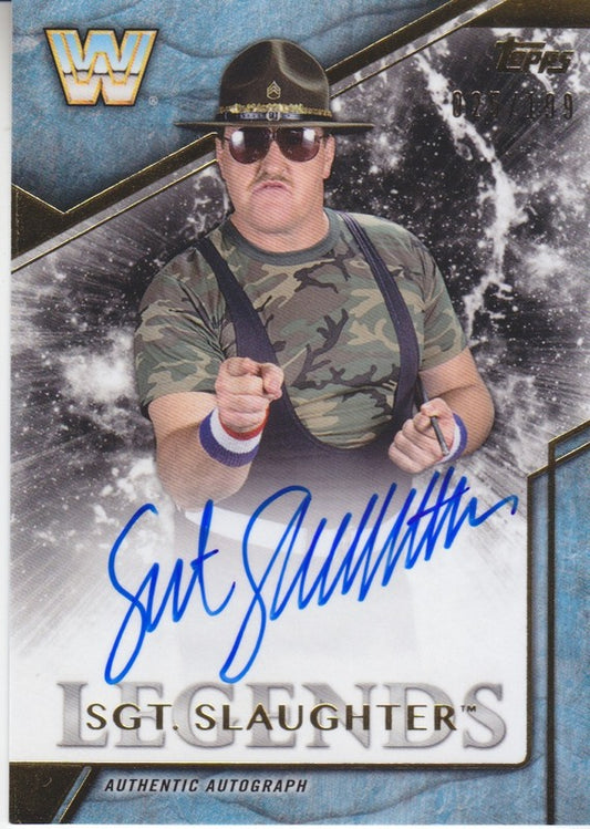 2017 Topps WWE Legends Sgt. Slaughter auto 2018 approx value:$20 PW Catalog