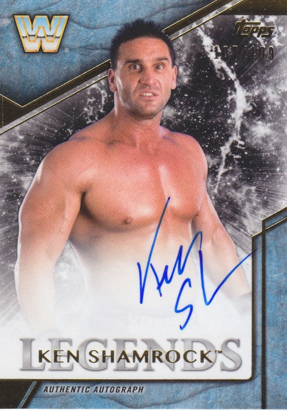 2017 Topps WWE Legends Ken Shamrock auto 2018 approx value:$15 PW Catalog