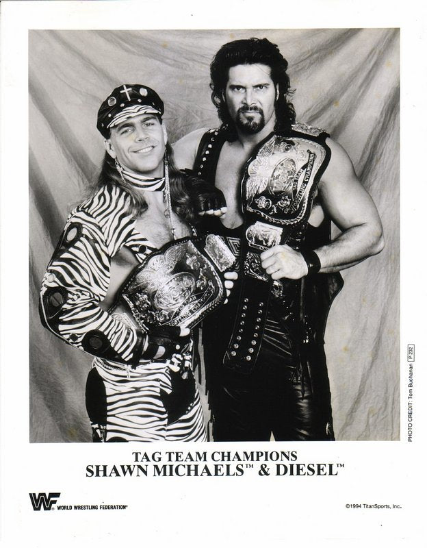 1994 WWF TAG TEAM CHAMPIONS Shawn Michaels , Diesel P232 (RARE b/w PW Catalog
