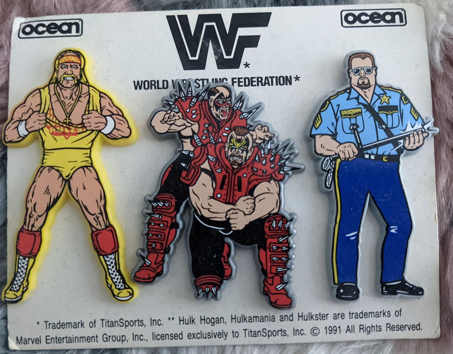 WWF Brooche Hulk Hogan, Legion of Doom and Big Bossman Brooches & Lapel Pins PWcatalog