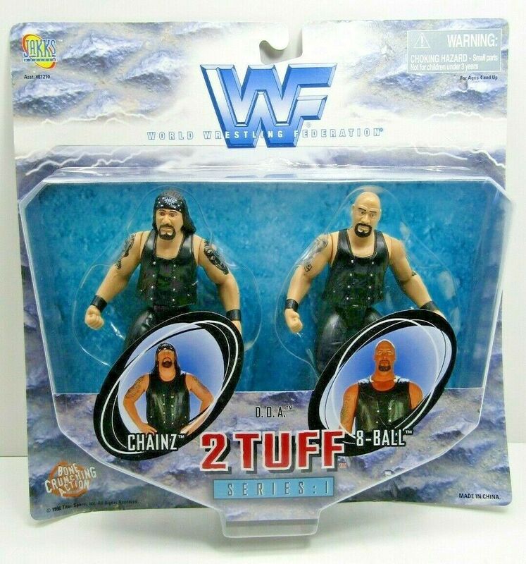 1998 WWF Jakks Pacific 2 Tuff 1 D.O.A.: Chainz & 8-Ball Action & Toy Figures PWcatalog