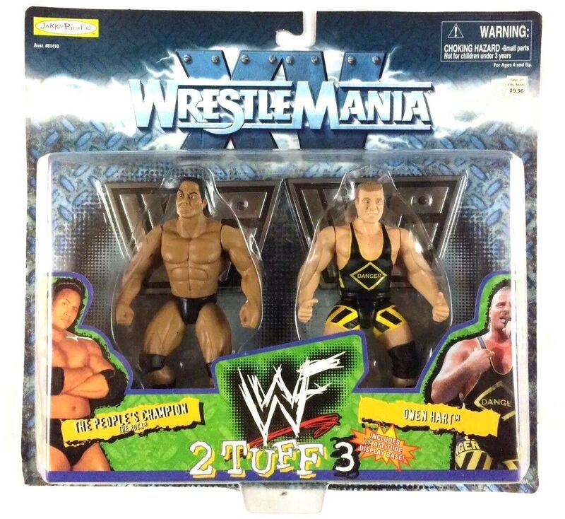 1999 WWF Jakks Pacific 2 Tuff 3 "The People's Champion" The Rock & Owen Hart Action & Toy Figures PWcatalog