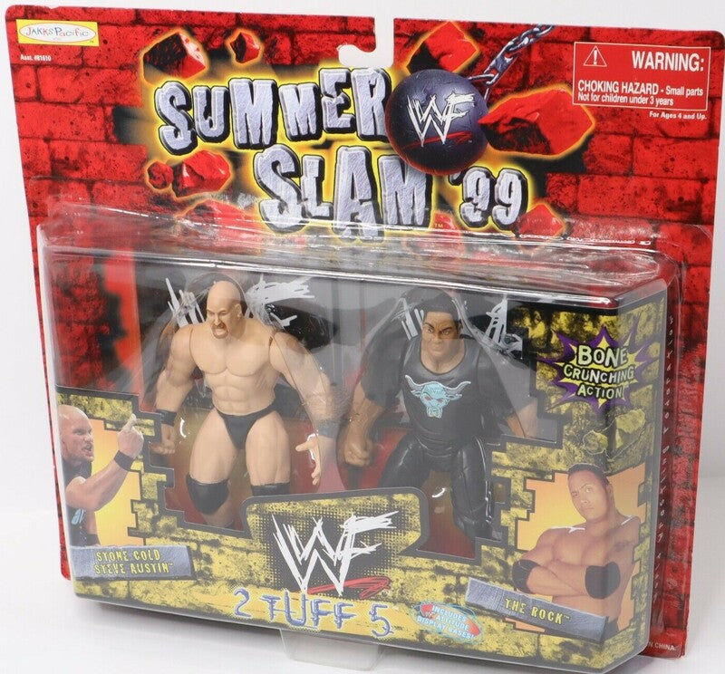 1999 WWF Jakks Pacific 2 Tuff 5 Stone Cold Steve Austin & The Rock Action & Toy Figures PWcatalog
