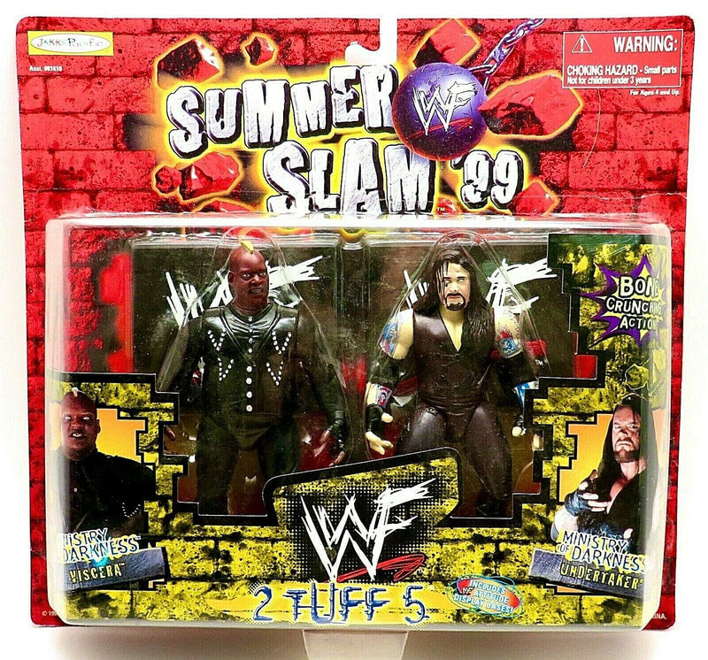 1999 WWF Jakks Pacific 2 Tuff 5 Ministry of Darkness: Viscera & Undertaker Action & Toy Figures PWcatalog