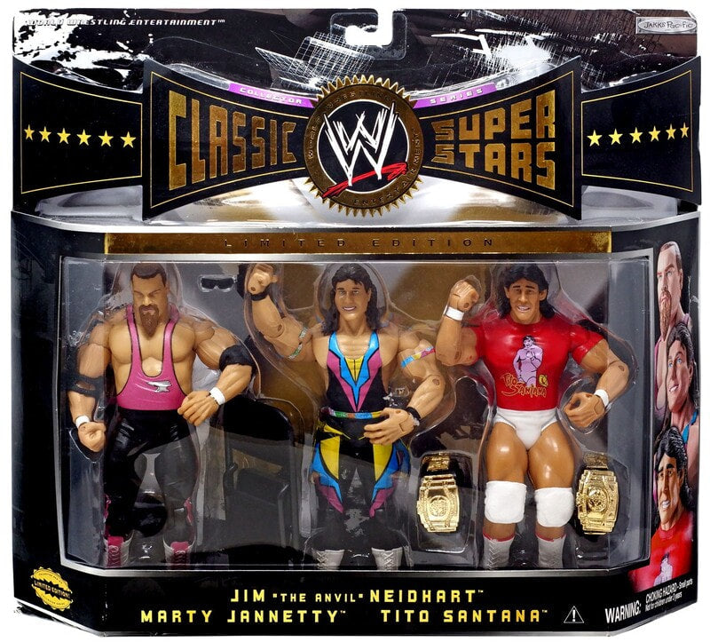 WWE Jakks Pacific Classic Superstars 3-Packs 3 Jim "The Anvil" Neidhart, Marty Jannetty & Tito Santana Action & Toy Figures PWcatalog