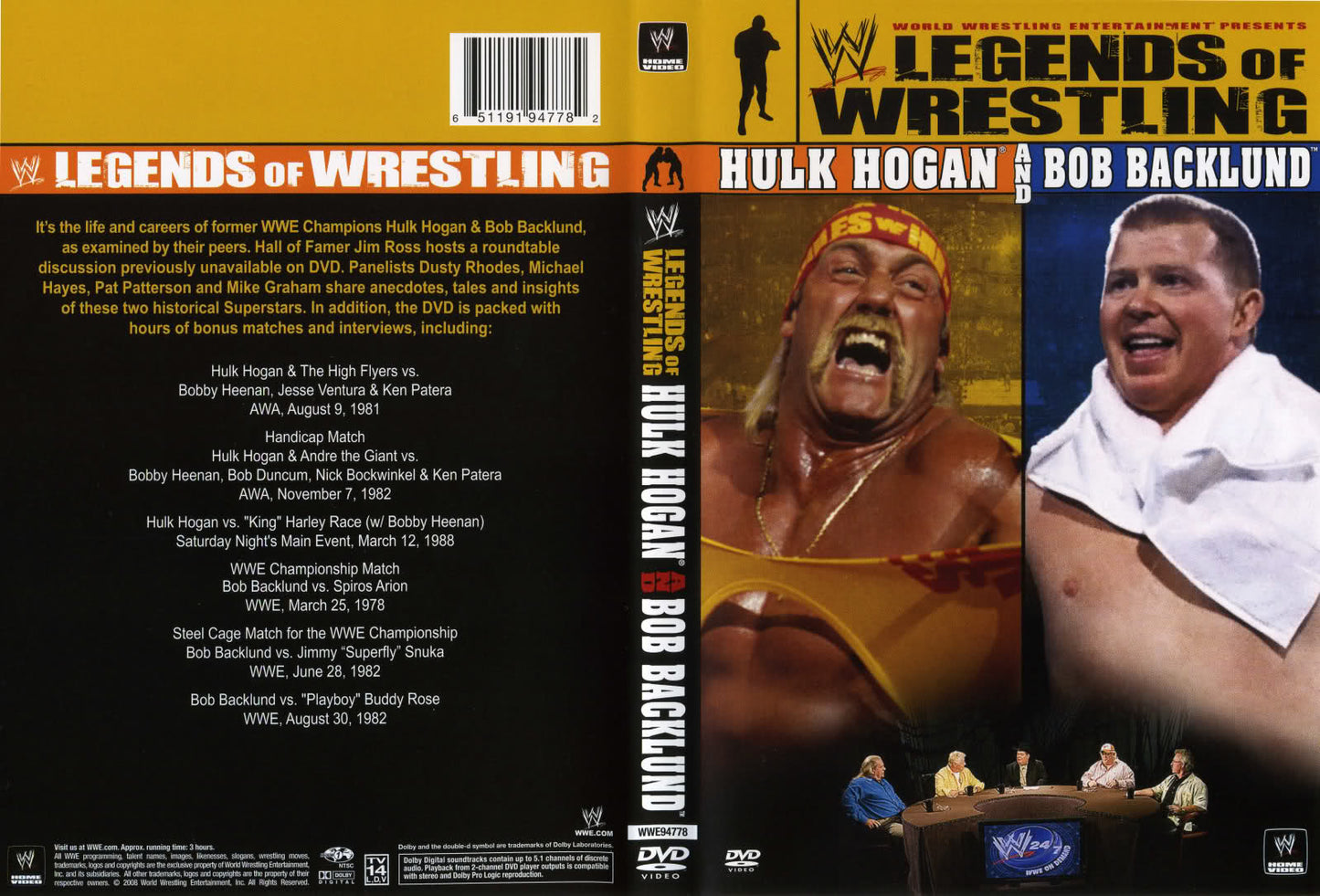 legends of wrestling hulk hogan and bob backlund DVDs & Videos Pwcatalog