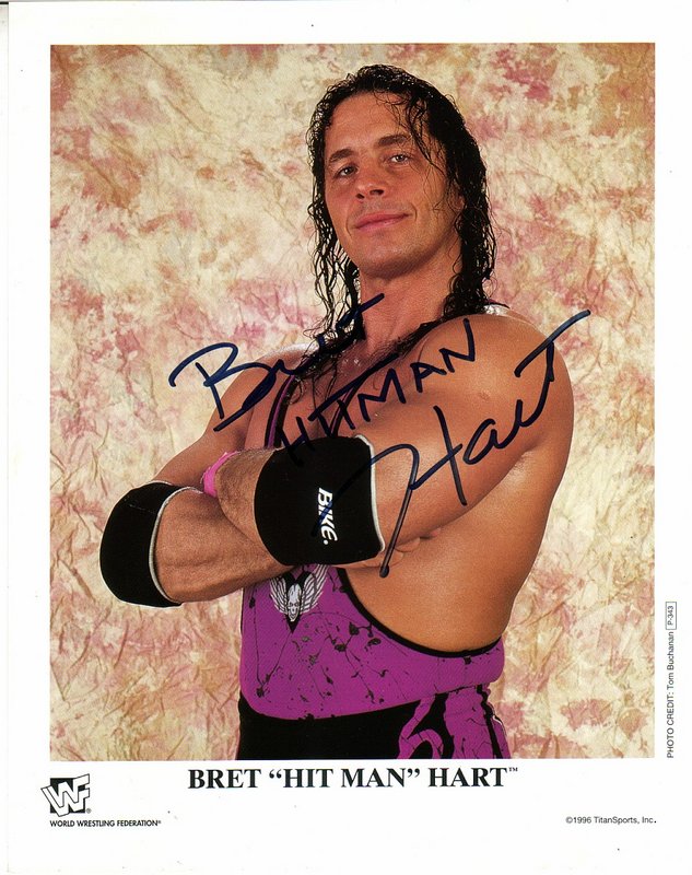 1996 Bret "Hitman" Hart P343 (signed) color PW Catalog