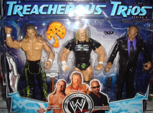 WWE Jakks Pacific Treacherous Trios 5 Shawn Michaels, Triple H & Jonathan Coachman Action & Toy Figures PWcatalog