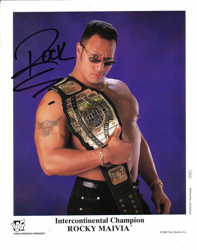 1998 WWF IC CHAMPION Rocky Maivia P441 (signed) color PW Catalog