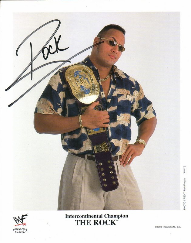 1998 WWF IC CHAMPION The Rock P453 (signed) color PW Catalog