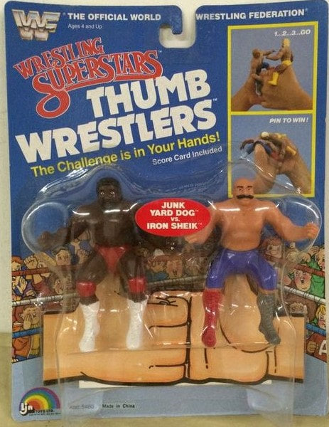 WWF LJN Wrestling Superstars Thumb Wrestlers Junk Yard Dog vs. Iron Sheik Action & Toy Figures PWcatalog