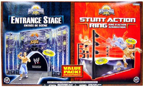 WWE Jakks Pacific WrestleMania XXIV Entrance Stage & Stunt Action Ring Value Pack Action & Toy Figures PWcatalog