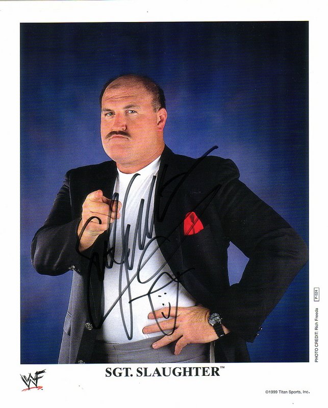 1999 Sgt. Slaughter P524 (signed) color PW Catalog